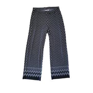 Chico's Travelers Slinky Wide Leg Pull-On Printed Office Career Pants Size‎ S